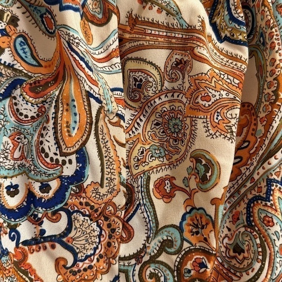 Preloved paisley backless romper with embellished pompom hem and bodice size M - Picture 4 of 4